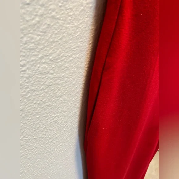 NWOT Crystal Sky Red One Shoulder Cutout Flared Leg Jumpsuit Size Medium - Picture 4 of 9